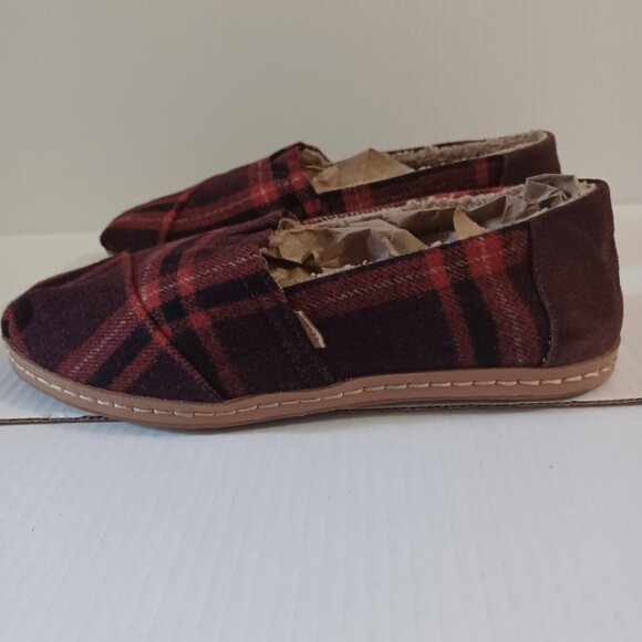 TOMS WOMEN'S ALPARGATA PLAID SLIP ON SHOES - Picture 11 of 13